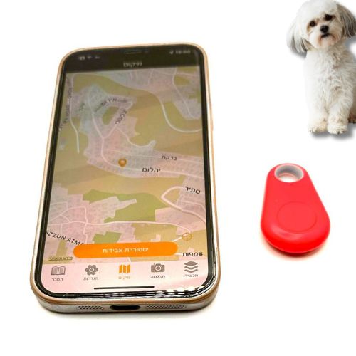 רצועת פנס 5 מ' כולל גלילי שקי קקי ריחניים ביותר בריח תות, תיק יוקרתי לשקיות וצ'יפ ג'י.פי.אס למעקב אחר הכלב